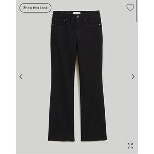 Madewell kick out crop jeans in black rinse wash size 25